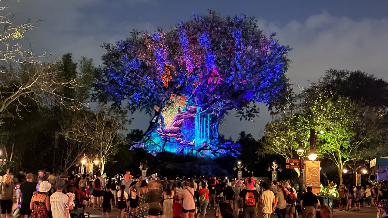 Disney's Animal Kingdom 2023 Night Walkthrough Tour in 4K | Walt Disney World Florida March 2023
