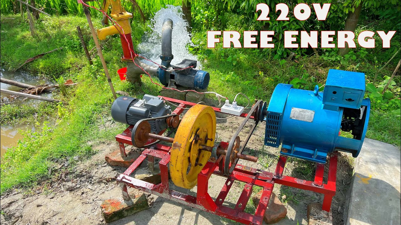 How to make 220V Free Energy 10Kw Generator With 3HP Water Pump For Lifetime