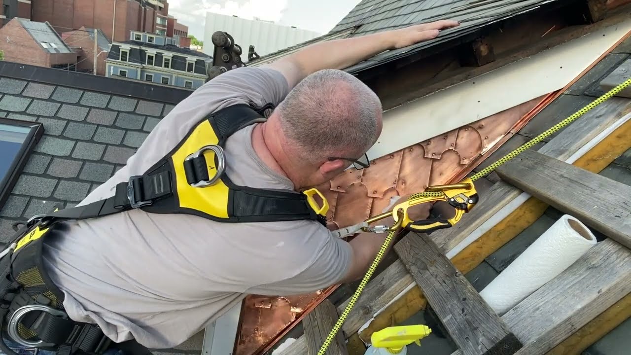 1884 House Renovation ep 9 - Copper roof work - Copper Shingles Installed