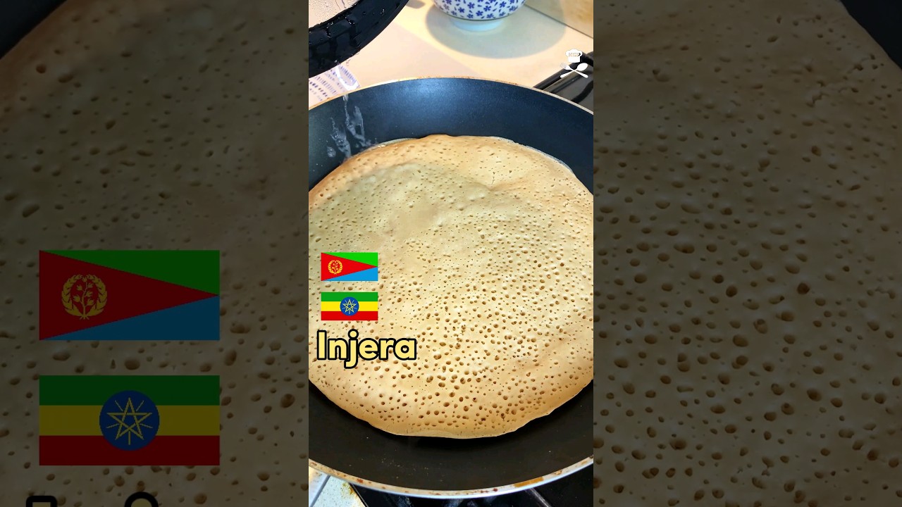 Инжера 🇪🇹🇪🇷 &mdash; Быстрая версия &mdash; Мягкий блинчик с мукой из тефа! #еда #рецепт #шорты #youtubeshorts