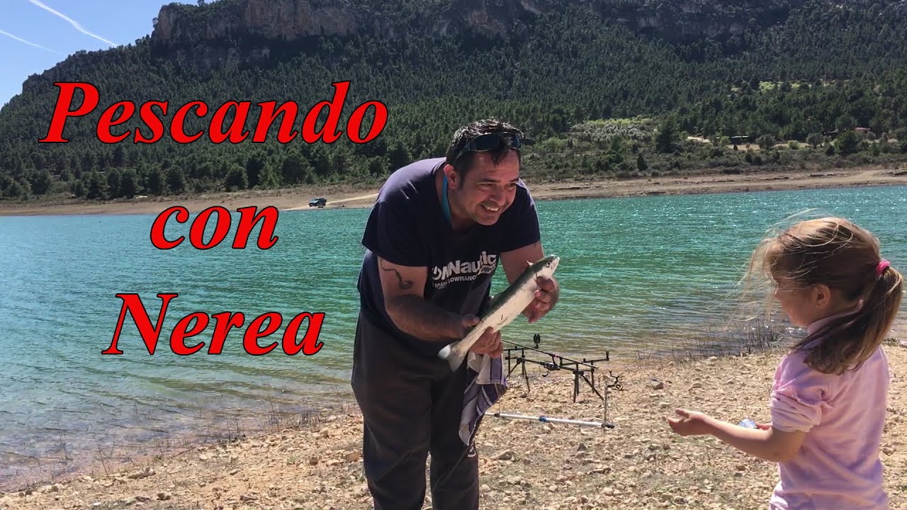 Jornada de pesca en el pantano de Calanda pescando trucha con la benjamín de la casa