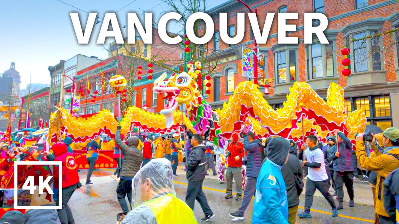 Vancouver Lunar Chinese New Year Chinatown Parade in 2024 - Year of the Dragon【4K HDR】Vancouver Walk