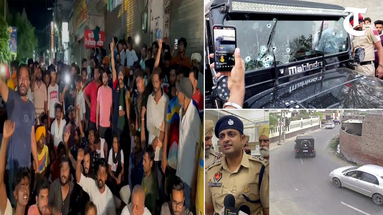 Supporters of Sidhu Moosewala protesting outside Mansa civil hospital after Punjabi singer was shot
