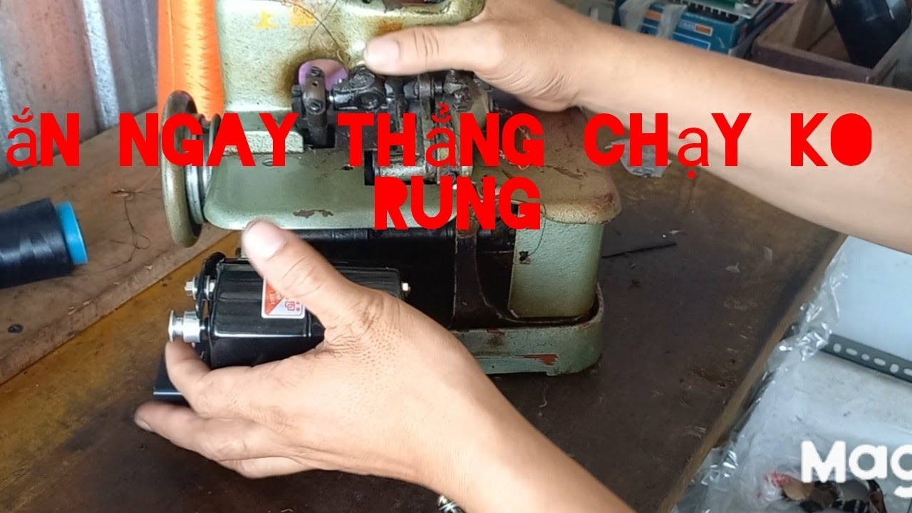 gắn motơr máy vắt sổ gia đình