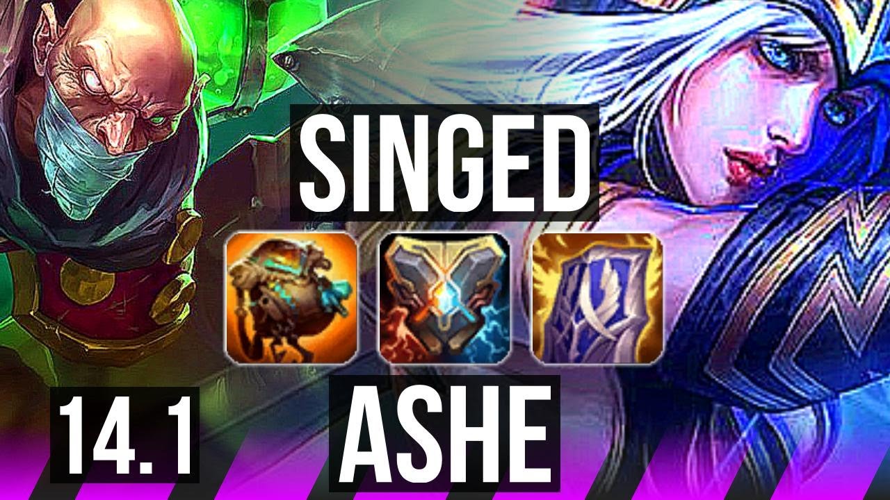 SINGED & Varus vs ASHE & Jhin (SUP) | Rank 2 Singed, 400+ games | KR Master | 14.1