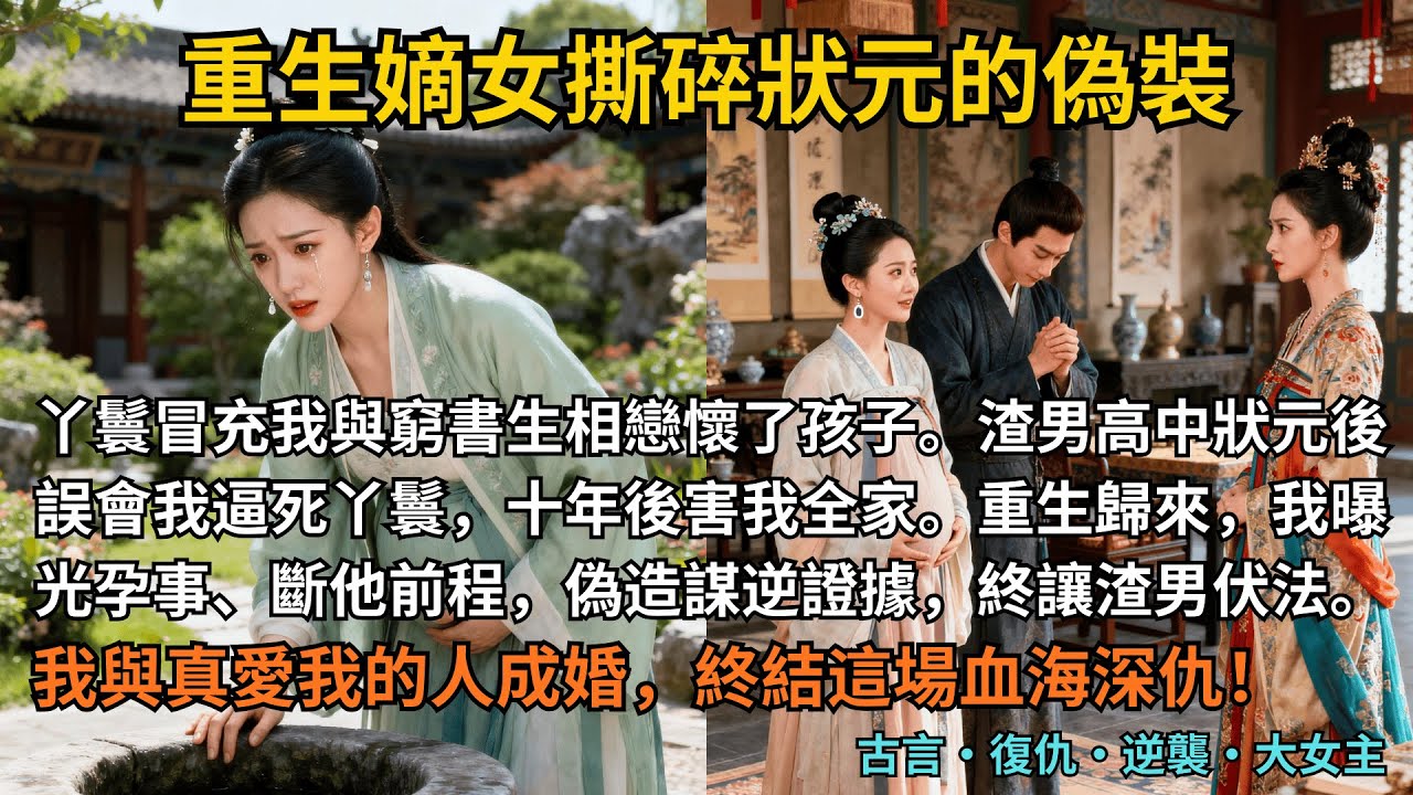 【古言復仇】完結爽文，丫鬟冒充我與窮書生相戀懷了孩子。渣男高中狀元後誤會我逼死丫鬟，十年後害我全家。重生歸來，我曝光孕事、斷他前程，偽造謀逆證據，終讓渣男伏法。#完結 #小說 #古言小說 #復仇