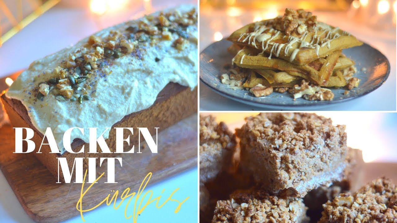 VEGAN BACKEN MIT KÜRBIS | Kürbiskuchen, Waffeln & Streuselschnitten | Charlotte K.
