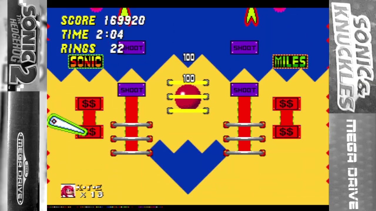Knuckles the Echidna in Sonic 2 | Aquatic Ruin Zone and Casino Night Zone