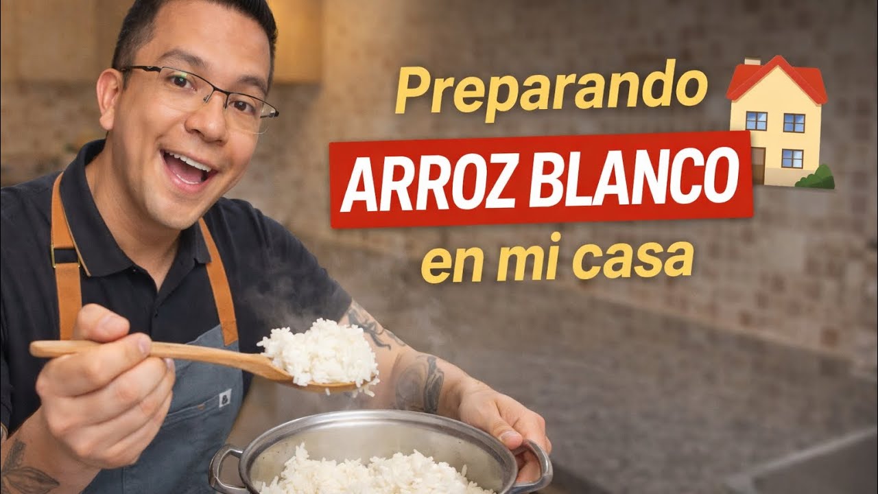Preparando arroz blanco para la familia