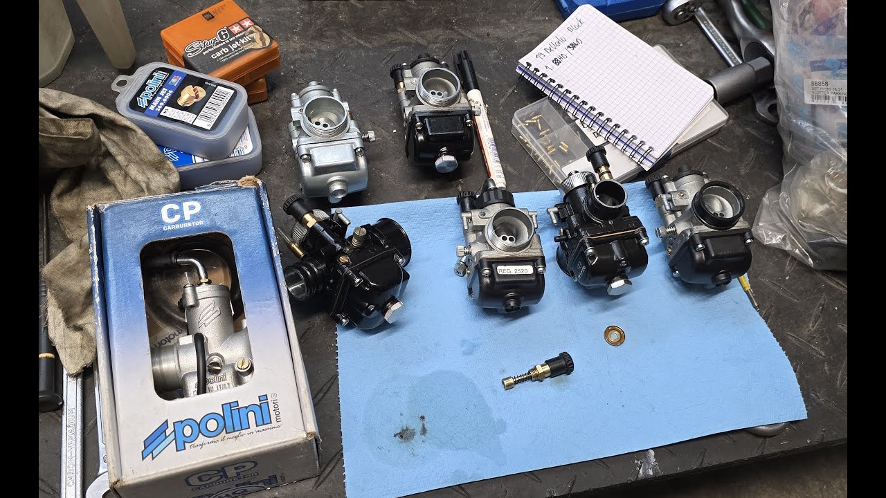 Dellorto-Vergasersetup auf Puch 4 Gang Motor testen