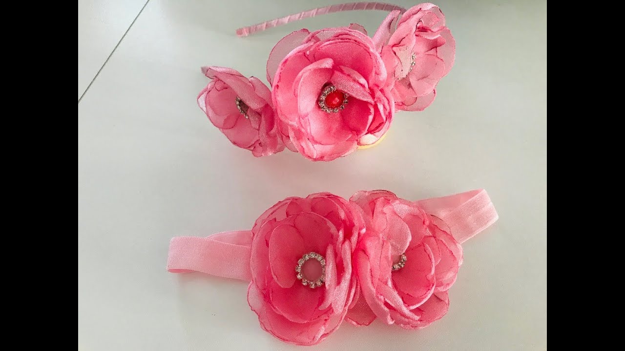 Цветы из органзы. 🌺🌺🌺.  Легко и быстро