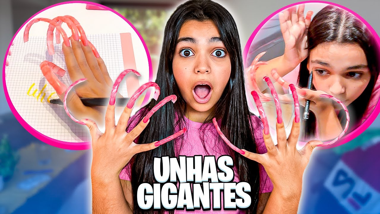 UM DIA INTEIRO COM UNHAS GIGANTES!