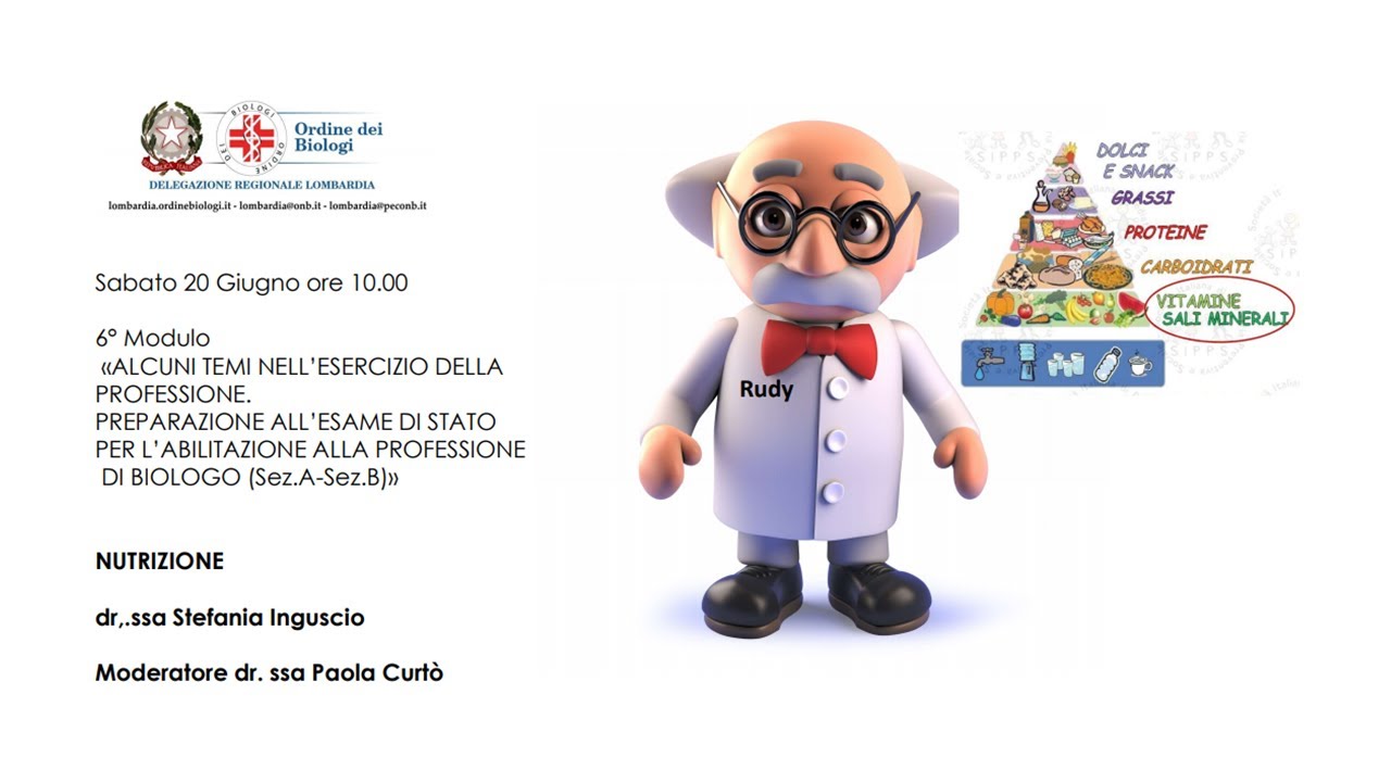 Webinar ONB Lombardia: Nutrizione - Dott.ssa Stefania Inguscio- Dott.ssa Paola Curto