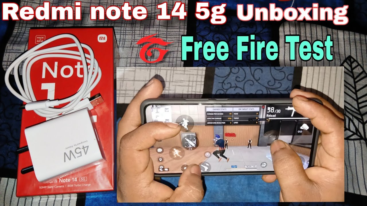 Redmi Note 14 5G Unboxing and | Free Fire test | handcam gameplay 👌