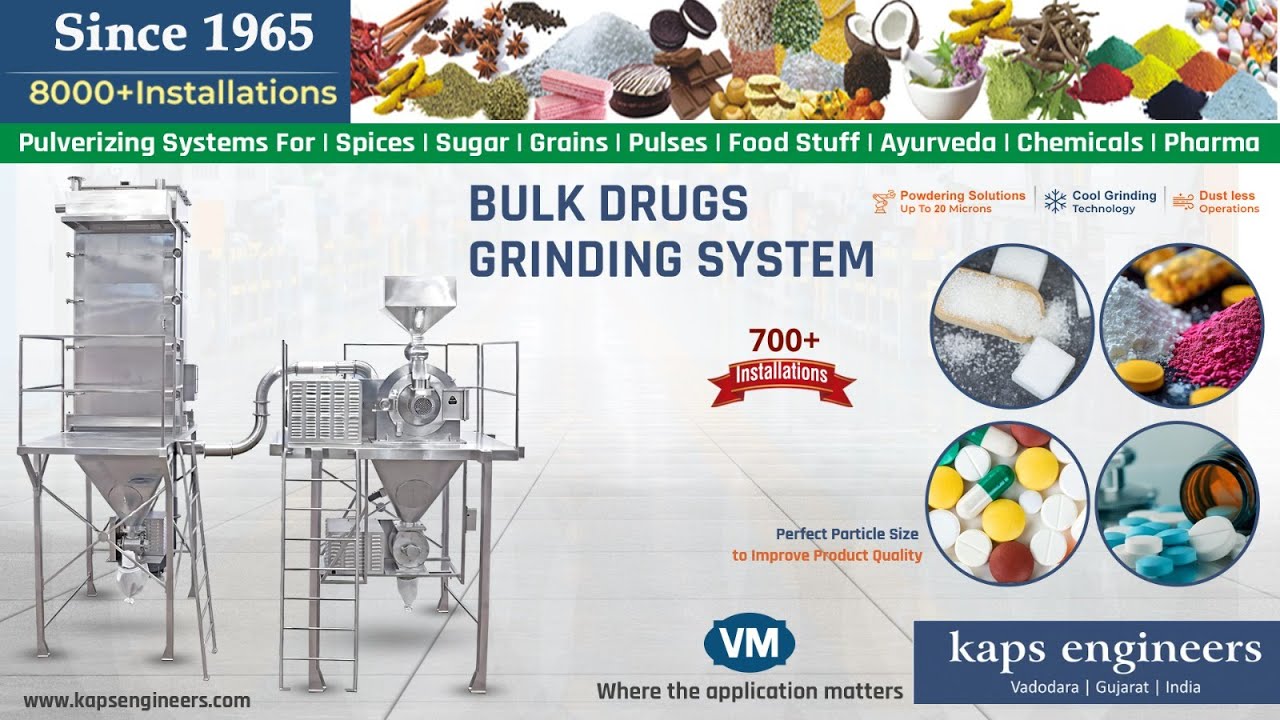Bulkdrugs Grinding System | Bulk Drugs Milling System | Grinding Machines - Kaps Engineers