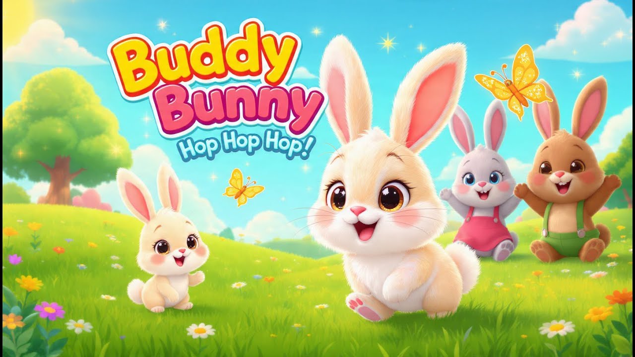 Buddy Bunny – Hop Hop Hop! 🎵🐰 | Happy Bunny Adventure Song 🌈🐇 | The Wonder Grove