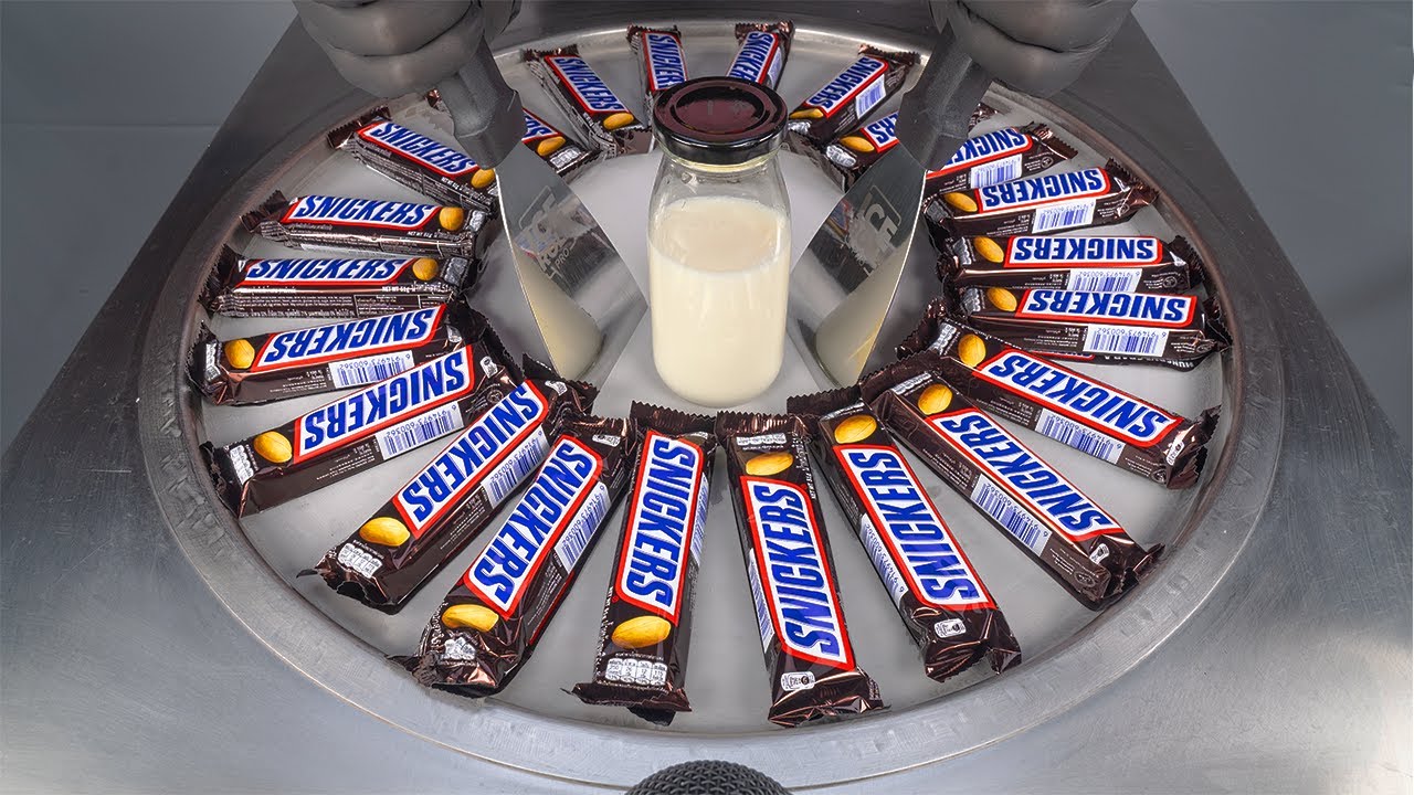 Massive Snickers - Ice Cream Rolls | satisfying Food Transformation with Chocolate Bars - ASMR / 4k