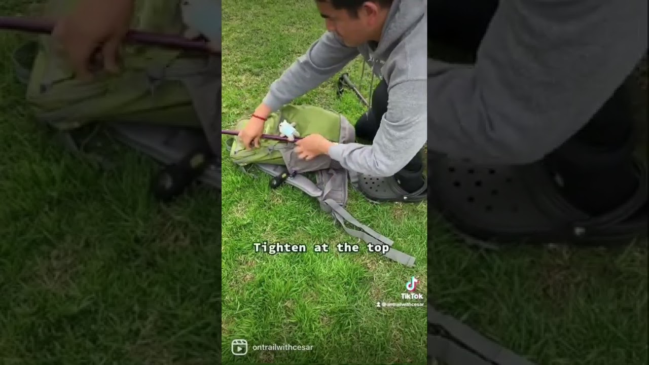 How to tie your trekking poles #hiking #adventure #shorts #ontrailwith