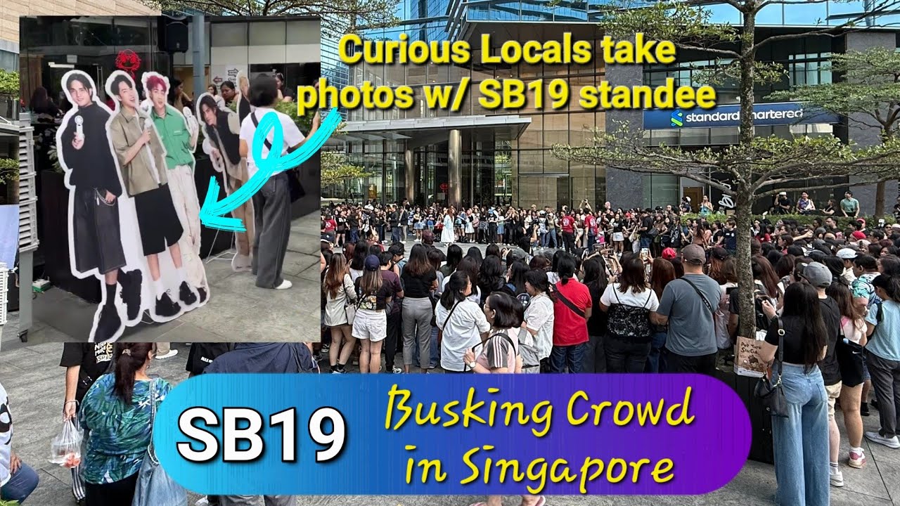 SB19 BUSKING CROWD IN SINGAPORE GATHER EARLY ATTRACTING ONLOOKERS