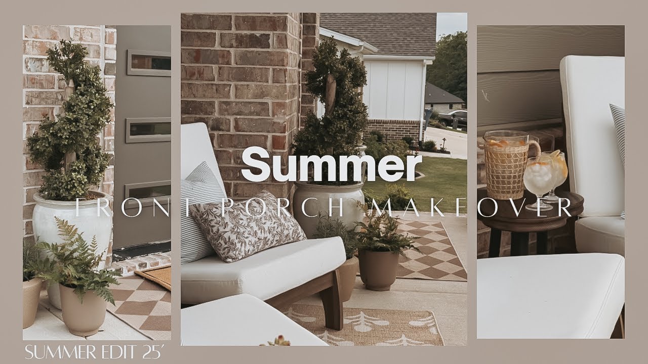 2025 Front Porch Makeover | Summer Decorate With Me | Landscaping & Styling