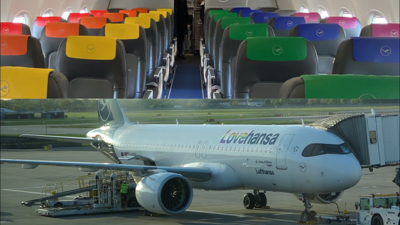(lovehansa livery) Lufthansa A320neo - Heathrow (LHR) to Frankfurt (FRA) special interior 17/4/24