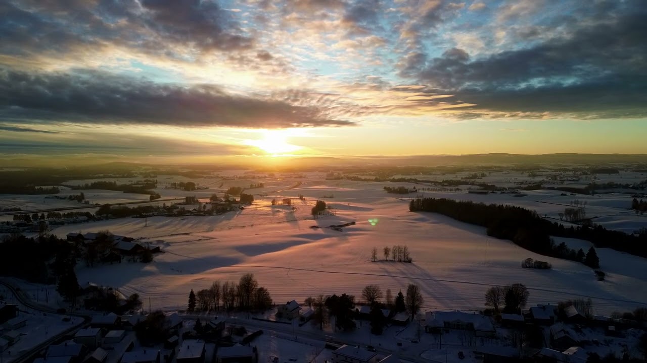 Solnedgang over Romerike.