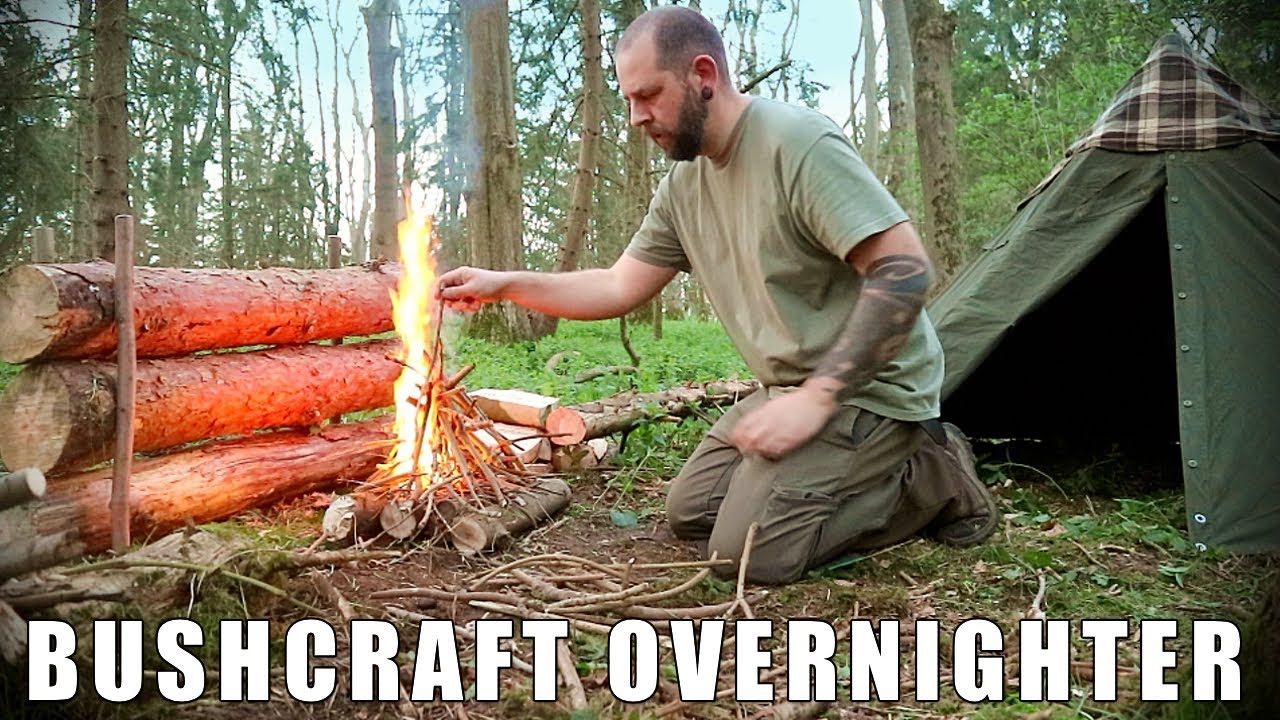 Bushcraft Overnighter: Lavvu Shelter, Bannock, Flint & Steel, Fire Reflector