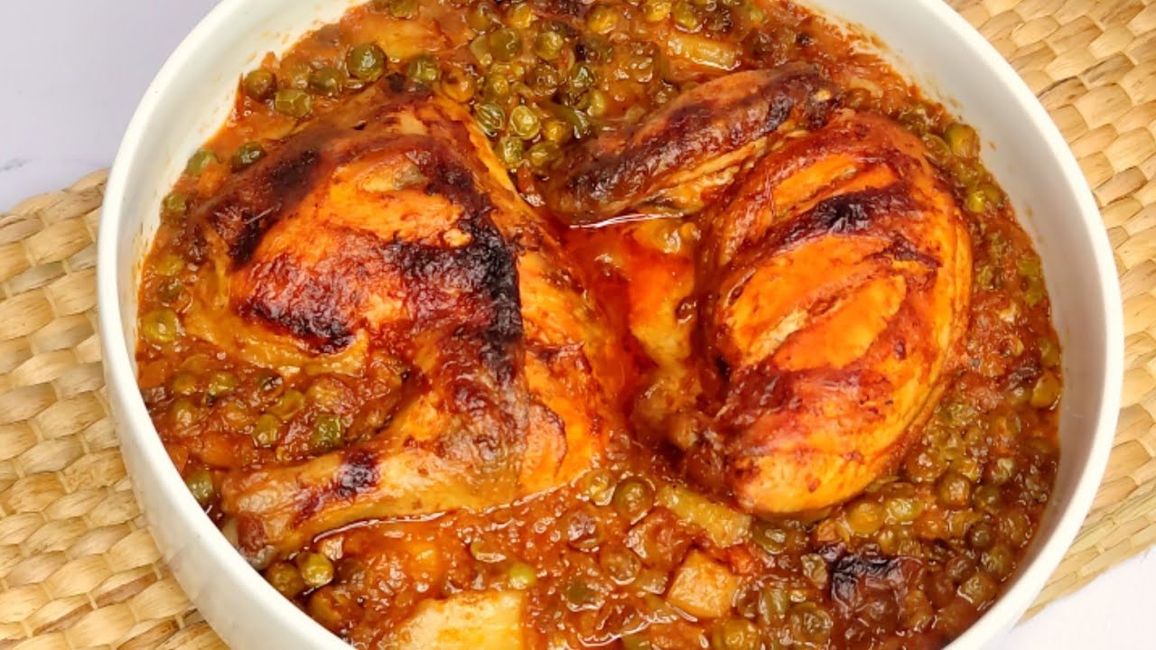 طاجن بسلة بالفراخ في الفرن بأسرع طريقة والطعم حكاية🥕🍗