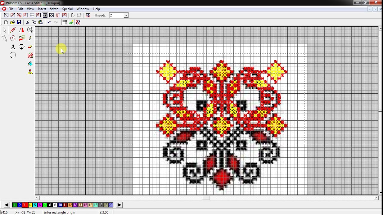 بسم الله تصميم تطريز (الفلاحي) (Point de Croix * Cross Stitch*) على برنامج الويلكوم
