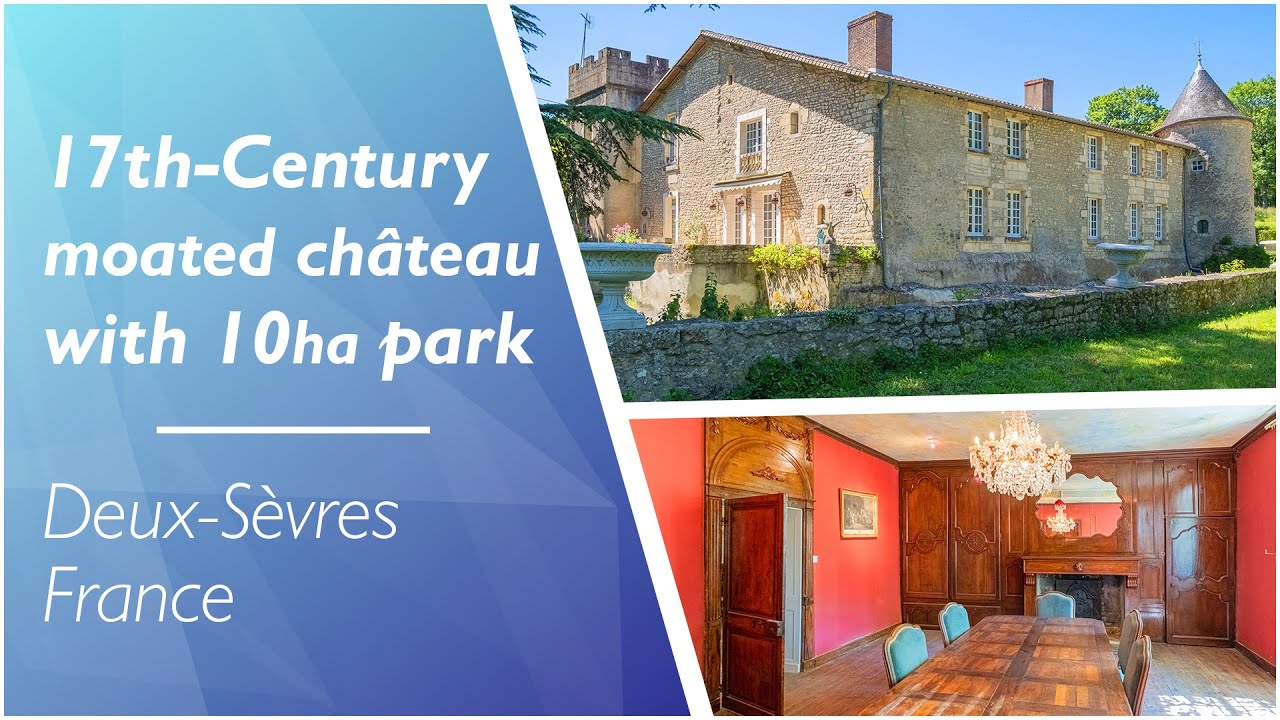 Unique 17th-Century moated château with 10 ha park for sale in Deux-Sèvres - Ref.: 92584BB79