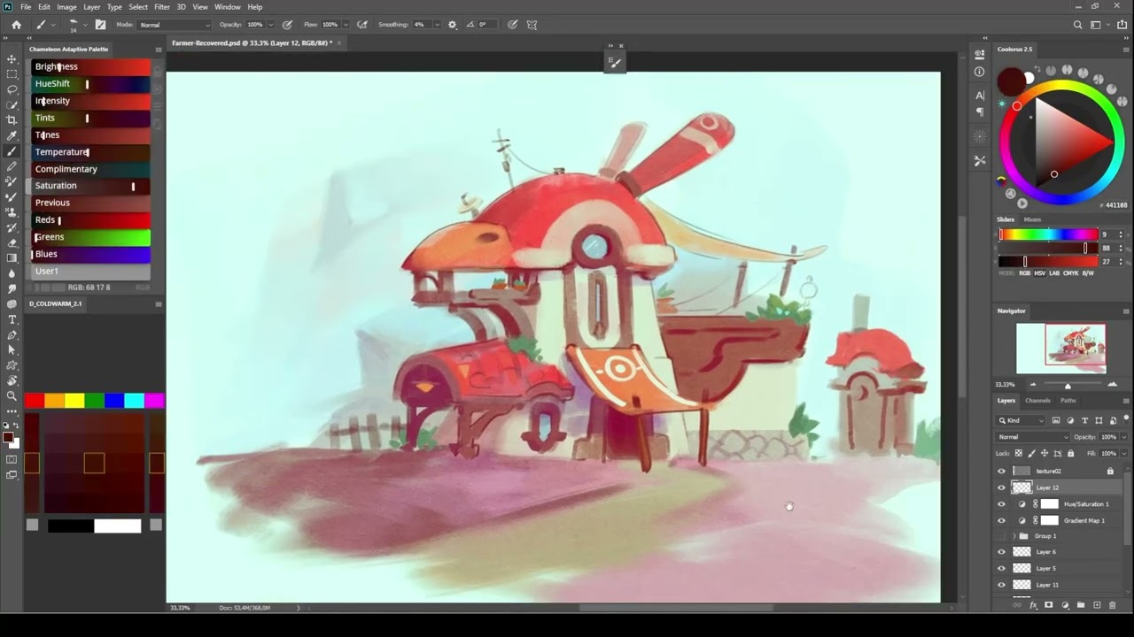 Chicken farm concept sketch - Timelapse