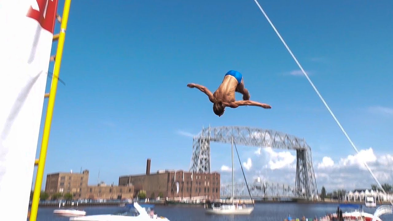 Pro Platform Diving into Duluth Harbor