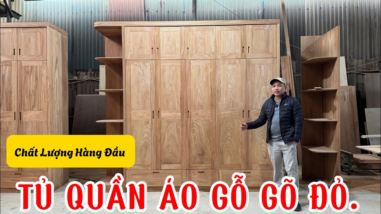 Tủ Quần Áo Gỗ Gõ Đỏ Đẹp Từ Mộc / Nội Thất Gỗ Gõ Đỏ.