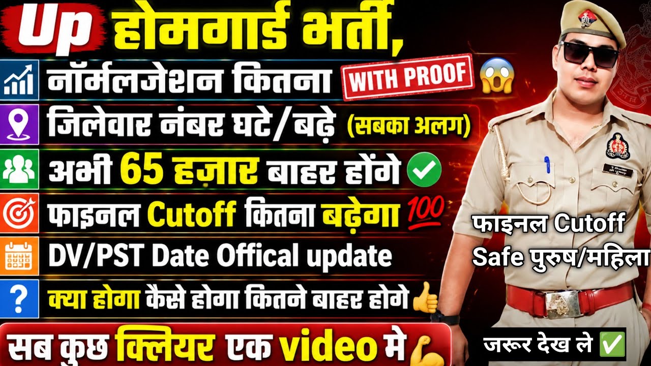 UP Home Guard Recruitment: Final CUTOFF Now 😱 How Much Normalisation, District-wise Variations fo...