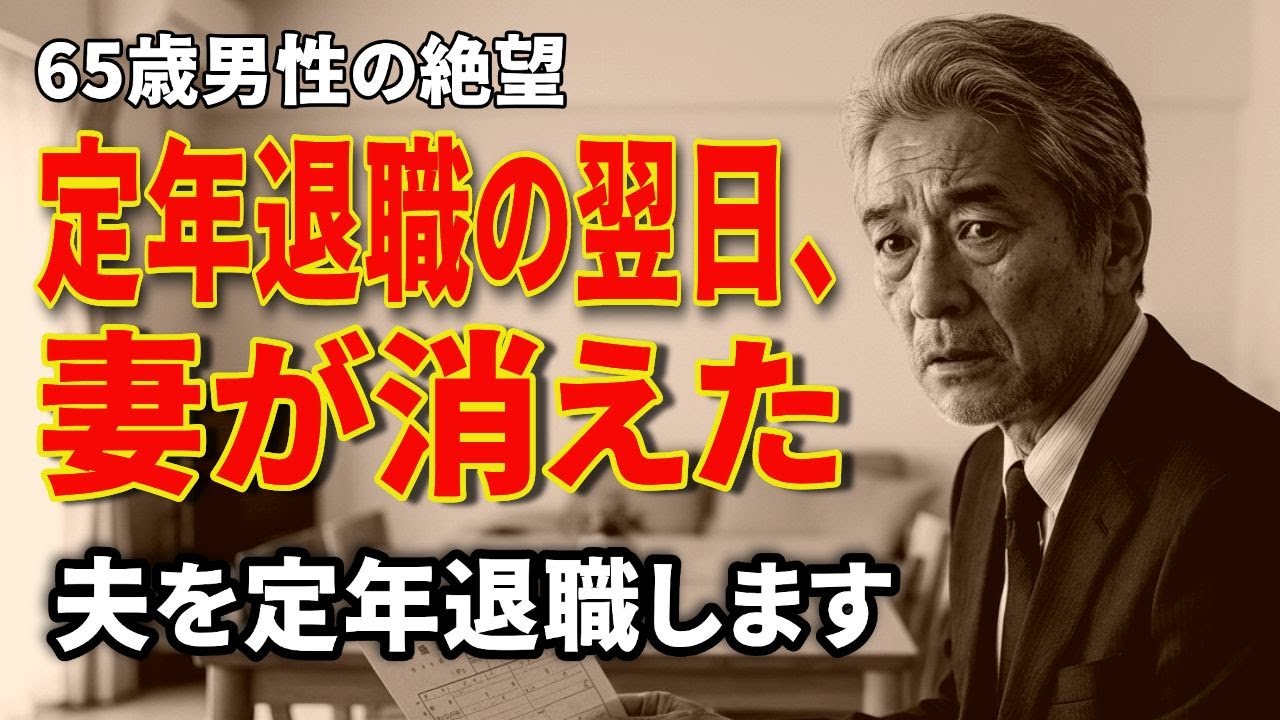【熟年離婚】定年退職の翌朝、妻が消えた。65歳元部長が絶望の淵で見つけた「本当の自立」とは