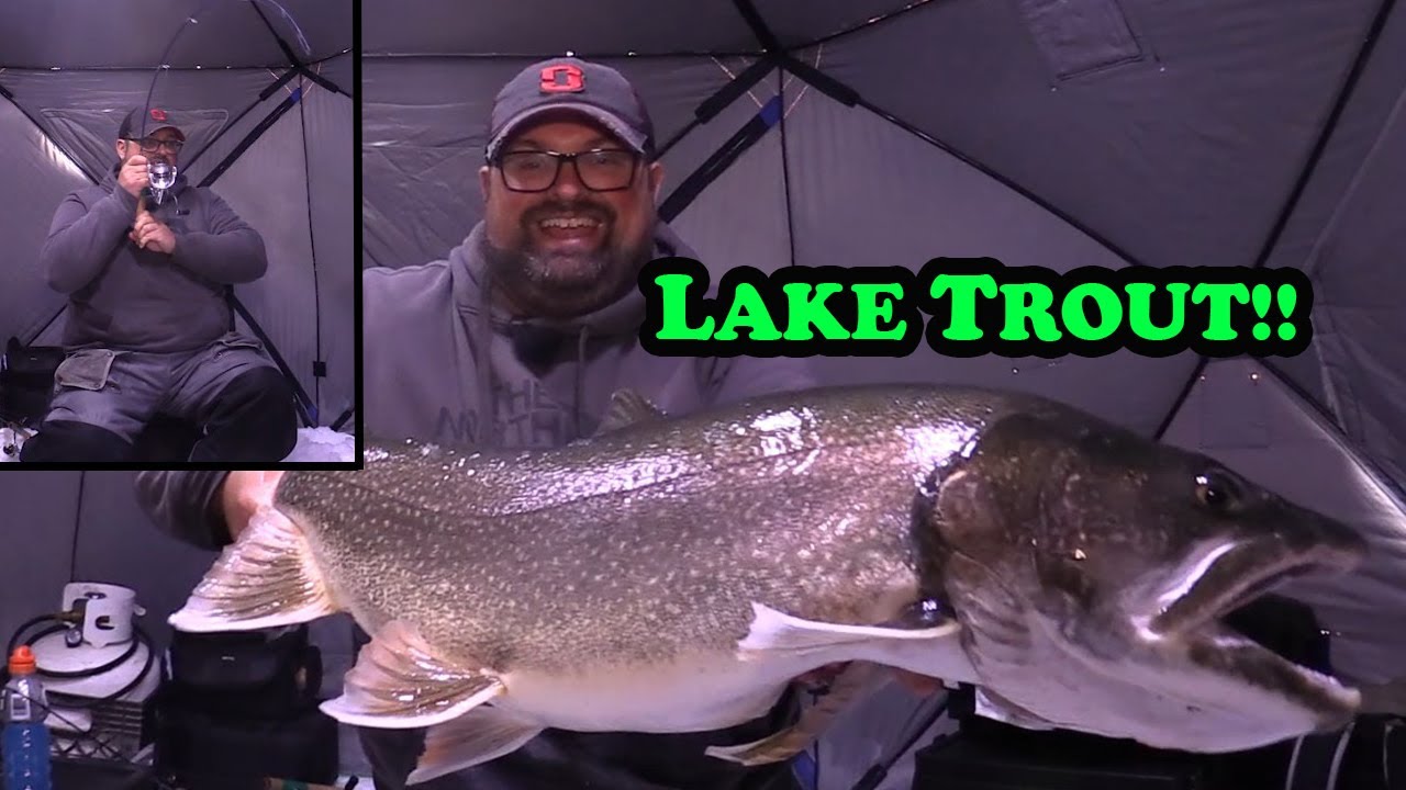 This Lake Trout almost took all my LINE!! | Ice Fishing for Big Lakers!