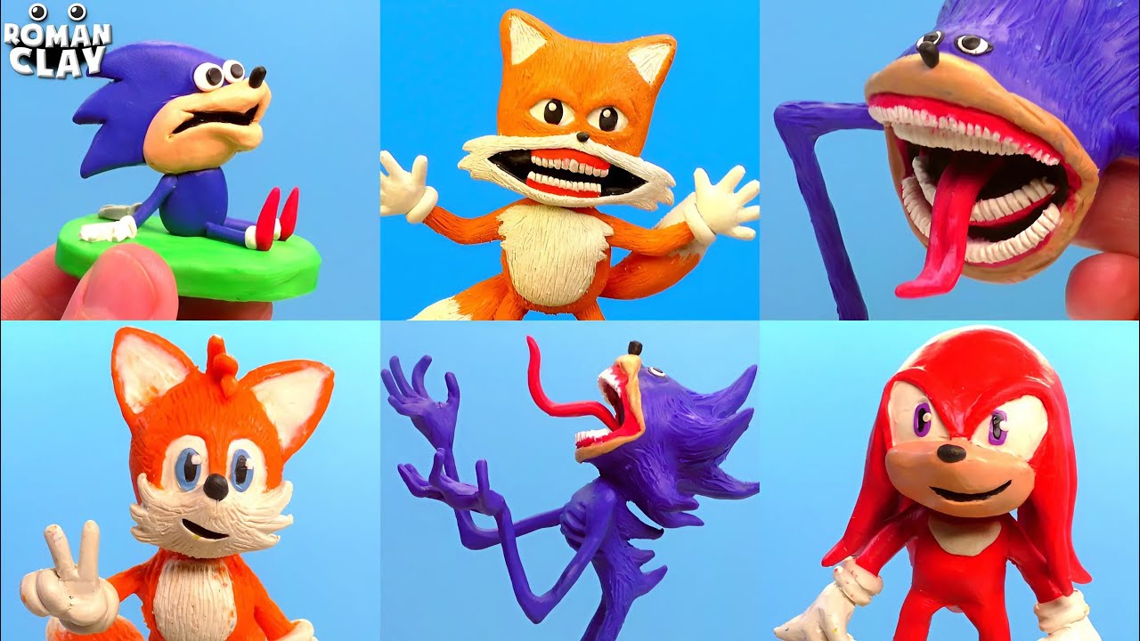 Shin Sonic Tapes Evolution, Tails, Knuckles with Clay