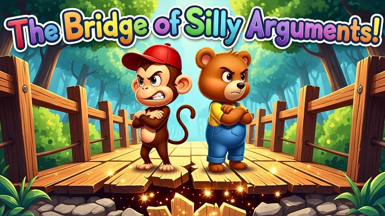The Bridge of Silly Arguments 🐵🐻 | Bedtime Stories For Kids | Tales for tiny hearts