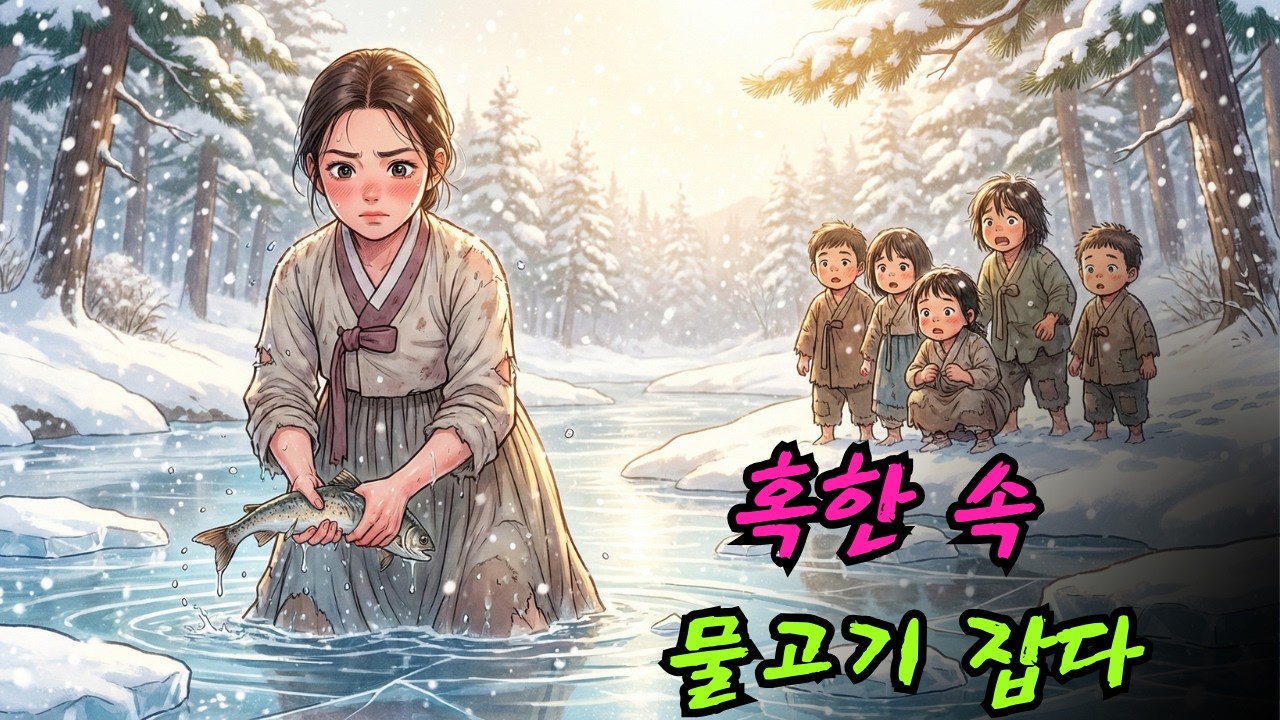 영하 70도의 혹독한 겨울 날씨 속에서도 젊은 어머니는 다섯 명의 배고프고 목마른 아이들을 먹여 살리기 위해 강에서 물고기를 잡습니다.|민담 |전설 |설화 |옛날이야기 |오디오북