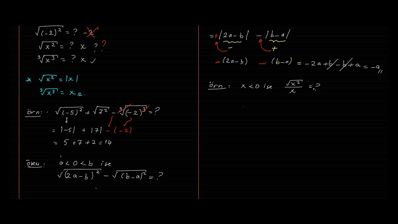 Antrenmanlarla Matematik Mutlak Değer Köklü İfadeler (Ders 2)