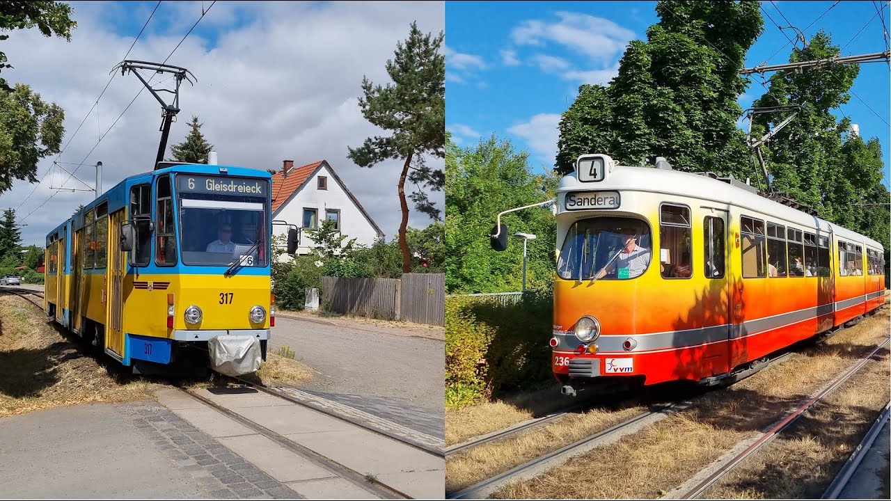 Trams in Gotha & W&uuml;rzburg, Germany - July 2022