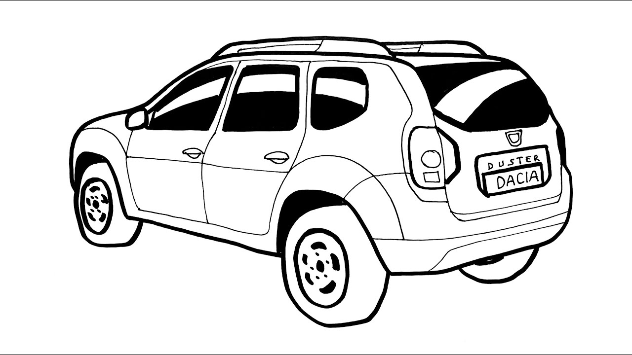 Dacia Duster Araba Çizimi - Dacia Duster Kolay Nasıl Çizilir - Çizim Mektebi Araba Çizimleri