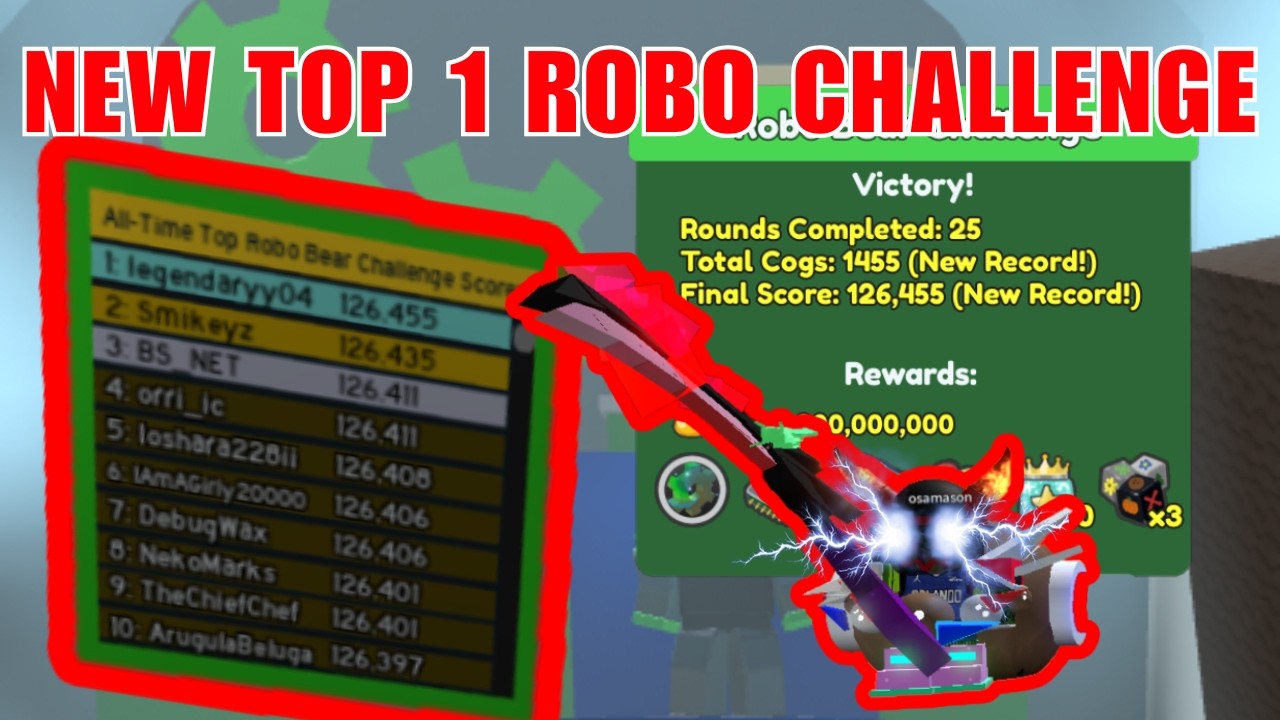 (WORLD RECORD) 126,455 Score in Robo Bear Challenge | Bee Swarm Simulator (HIVE + BEEQUIPS +AMULETS)
