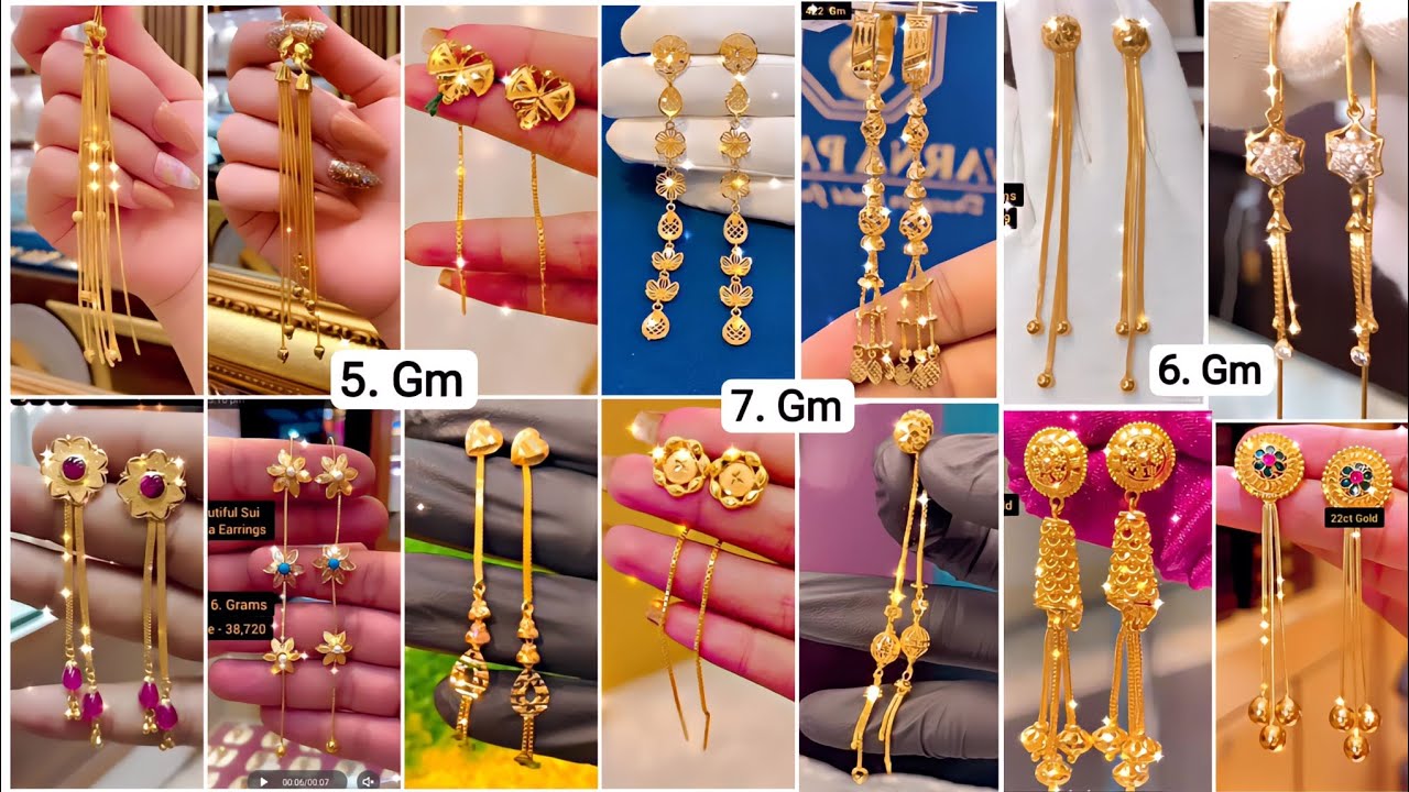 Long Earrings Design |Gold Sui Dhaga Earrings Designs With Price |Sui Dhaga Earrings Design#vlog #39