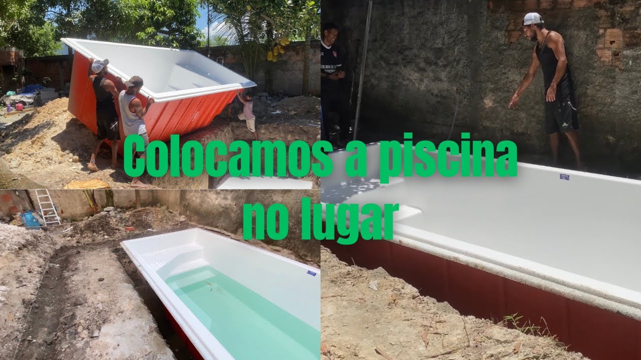 VLOG 3º DIA DA CONSTRUÇÃO DA PISCINA ♥️ COLOCAMOS A PISCINA NO LUGAR
