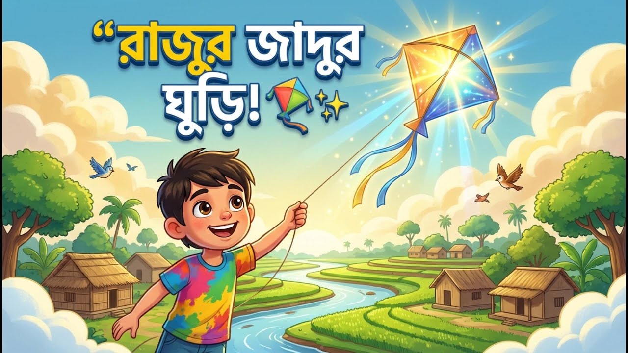 রাজুর জাদুর ঘুড়ি ✨ | বাংলা কার্টুন গল্প | Bangla Cartoon for Kids | Magical Kite Story