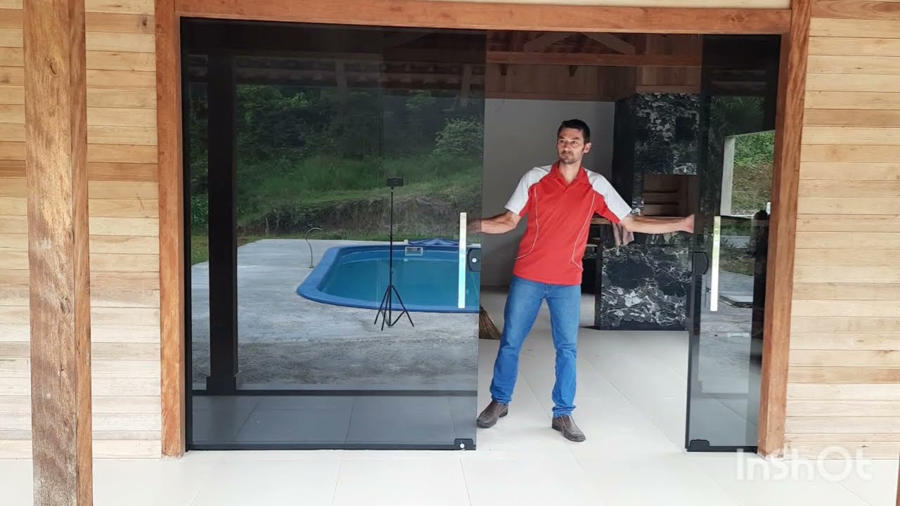 Como colocar Porta duas folhas de vidro temperado 8mm