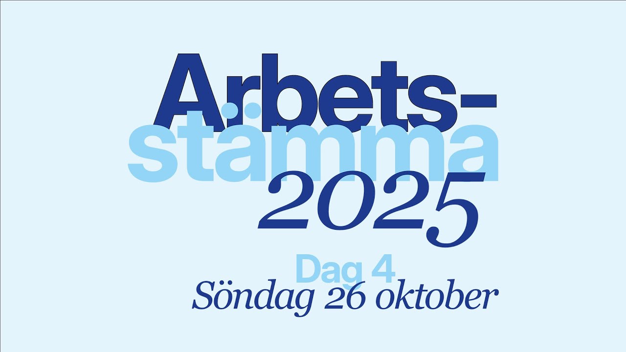 Arbetsst&auml;mma, V&auml;ster&aring;s 2025. S&Ouml;NDAG 26 oktober.