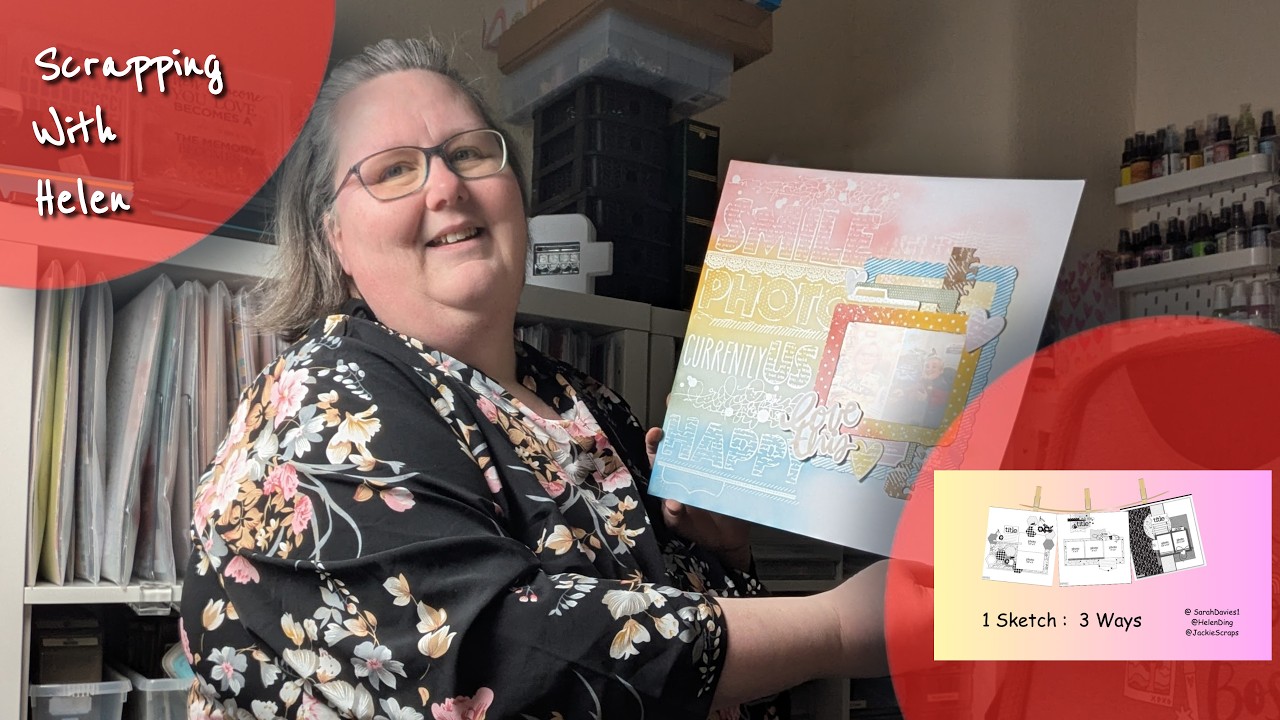 Scrapbook process 345 | #30dscbl day 8 | 1 Sketch: 3 Ways | Vicki Boutin / 49 and Market