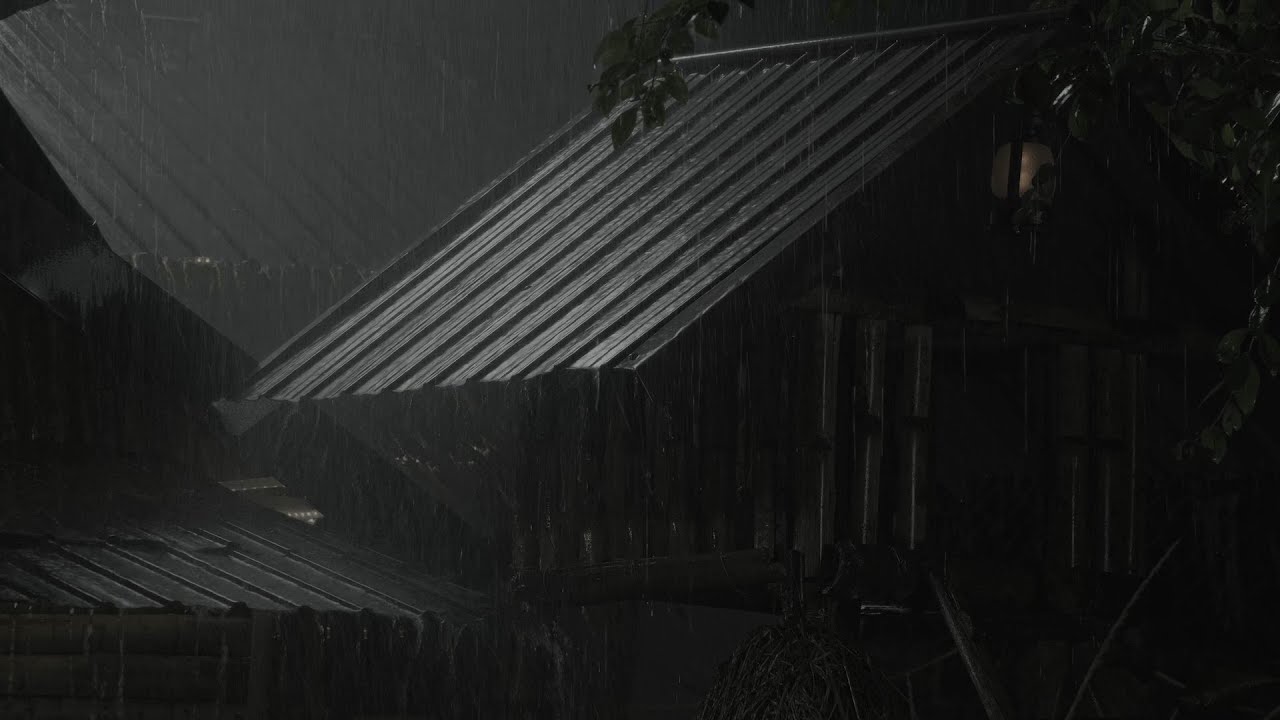 No Ads | Sleep Immediately with Torrential Rain & Powerful Thunder on a Tin Roof at Night